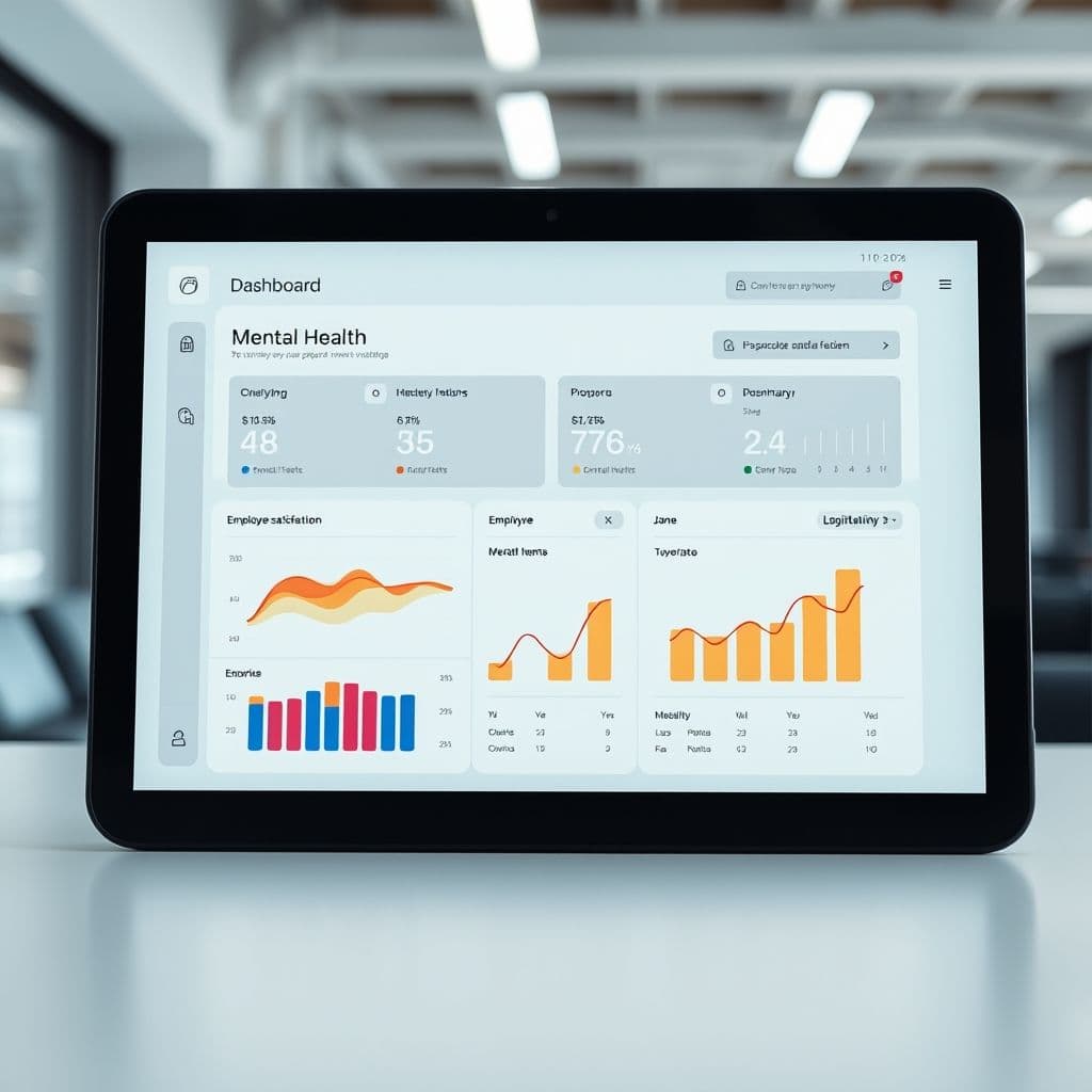 Conceptual dashboard of the SaaS platform for workplace well-being.