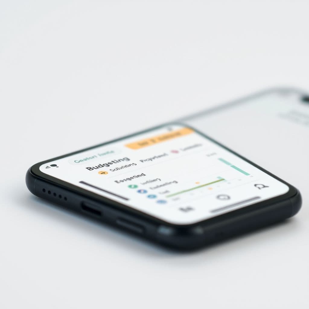 A sleek, intuitive budgeting app interface on a smartphone.