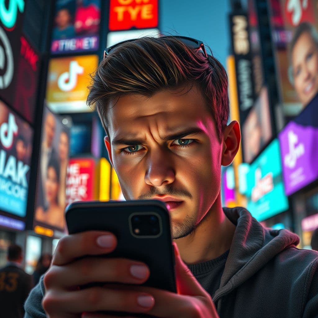 Frustrated TikTok creator struggling to gain followers.