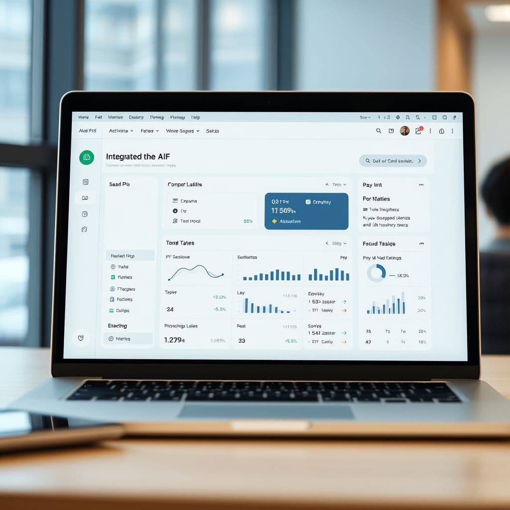 Conceptual SaaS dashboard for AI tool integration.