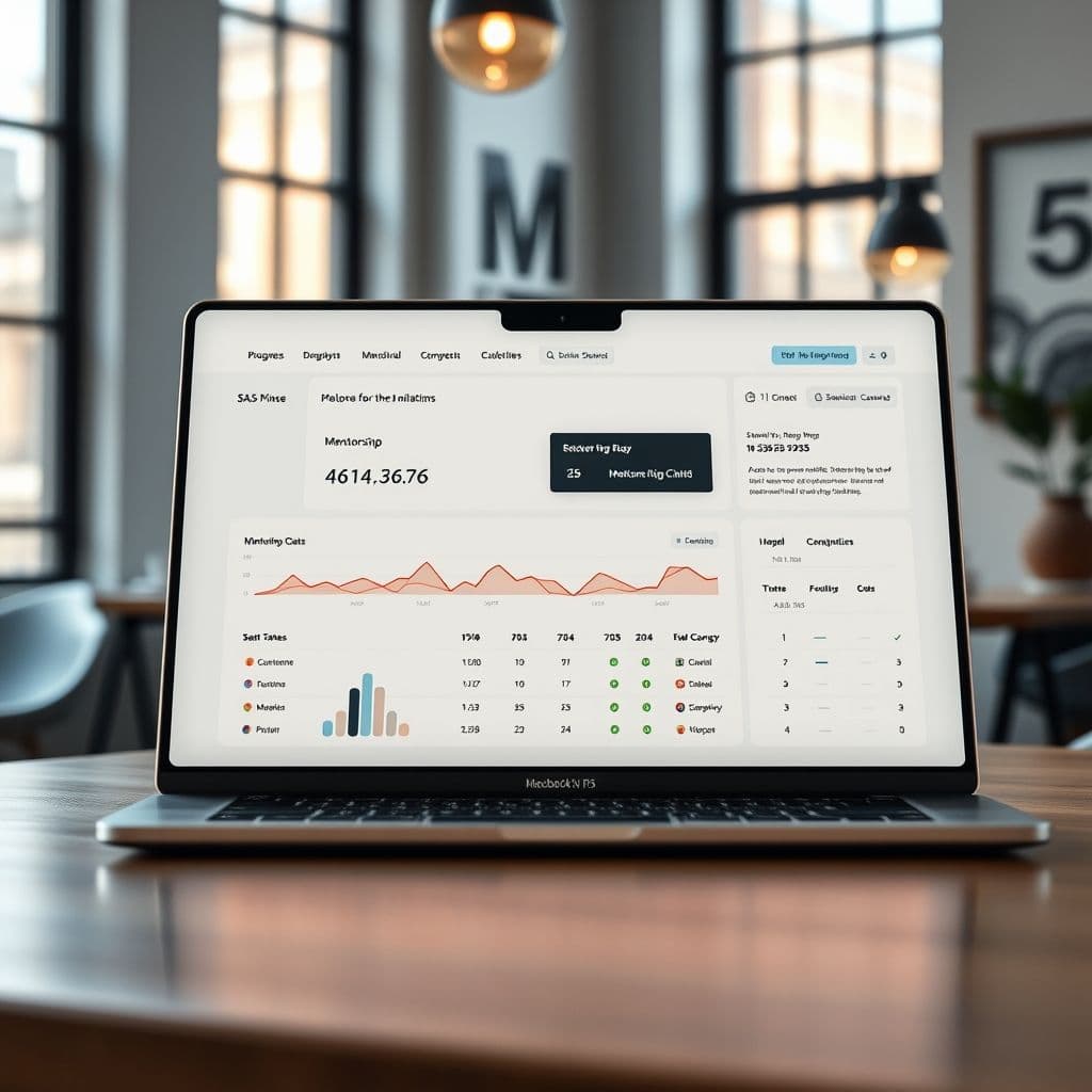 A sleek dashboard of a mentorship platform showing progress tracking and mentor connections.