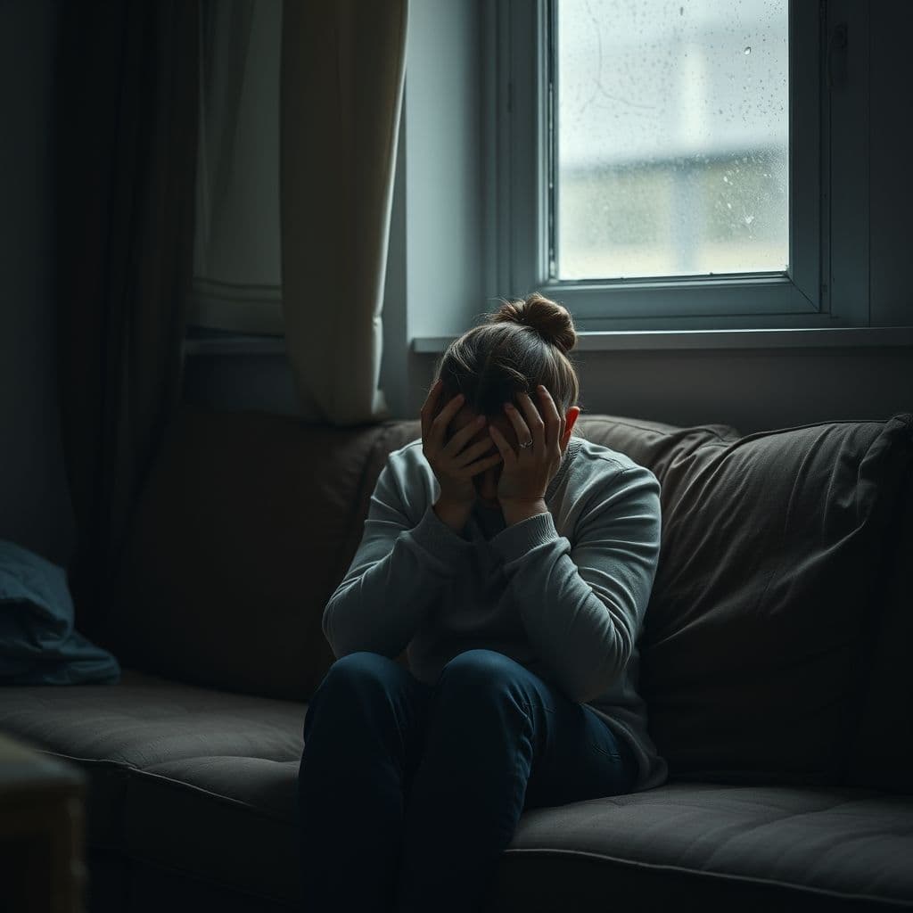 A tired caregiver sitting alone, symbolizing burnout from unrecognized giving.