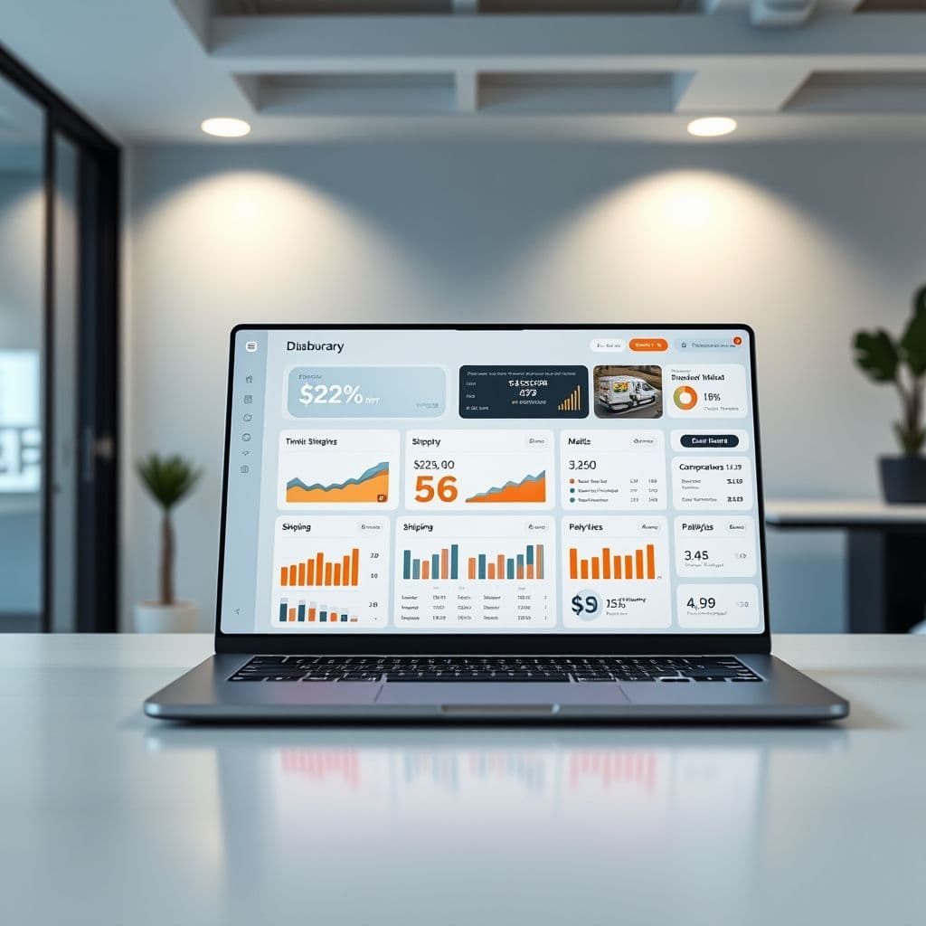 Conceptual SaaS dashboard for online business management.