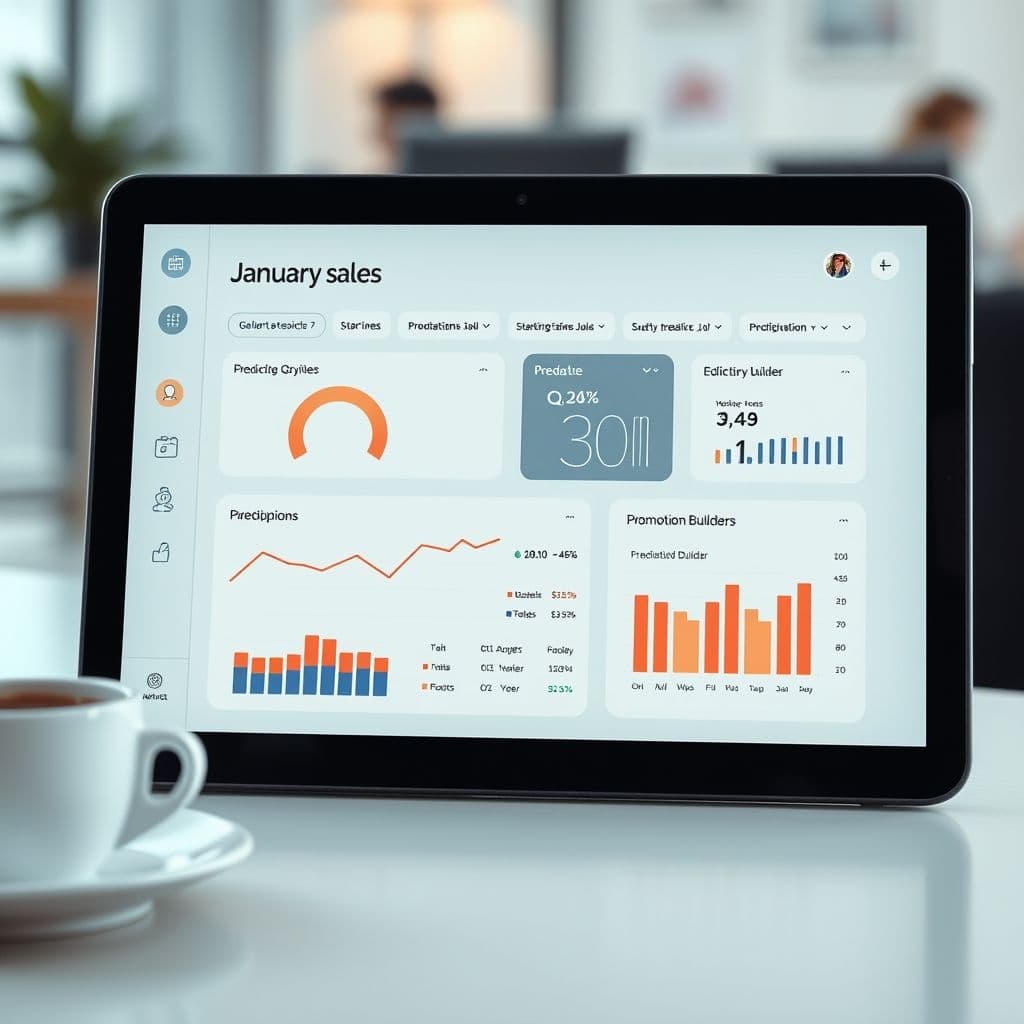 Conceptual dashboard showing seasonal sales optimization tools
