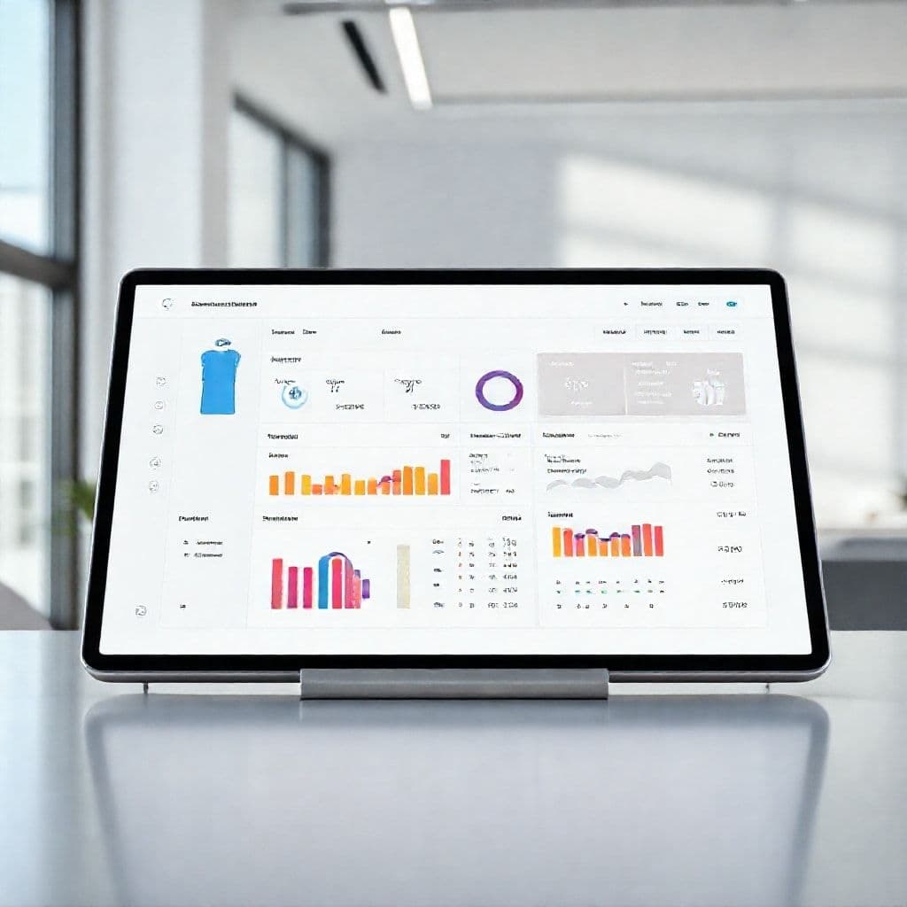 Conceptual interface of a sizing and pricing transparency dashboard