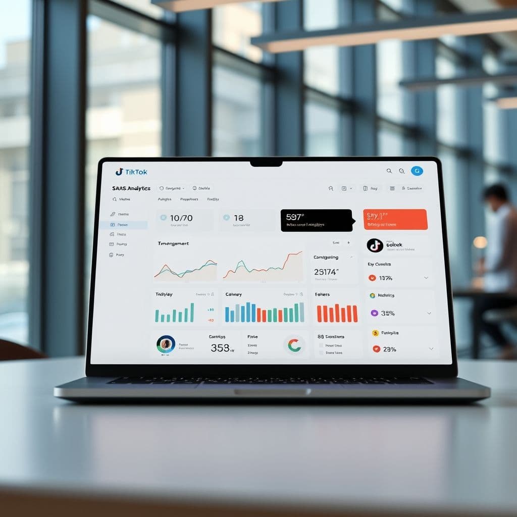 Conceptual SaaS dashboard for TikTok analytics.