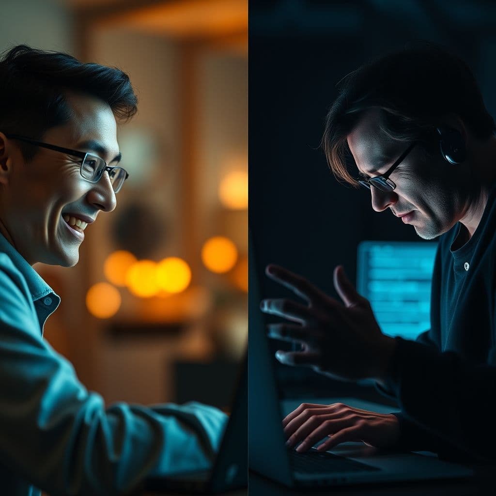 Comparison between happy GPT-4 user and frustrated GPT-5 user.