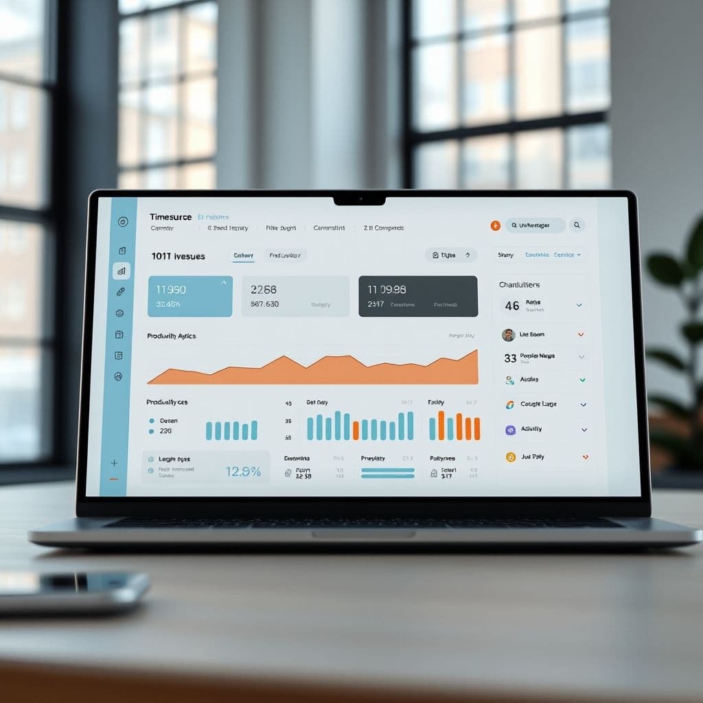 A sleek digital dashboard for time management and productivity tracking.