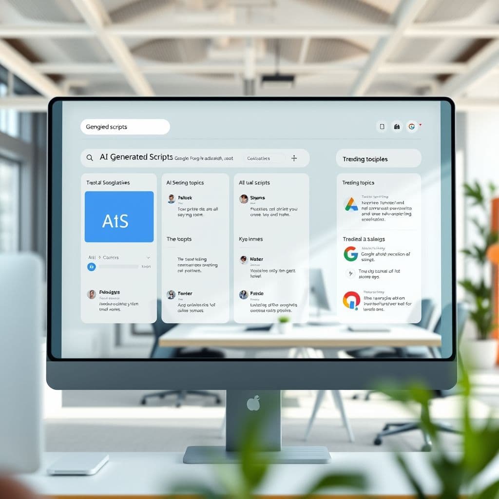 Conceptual AI content creation interface.