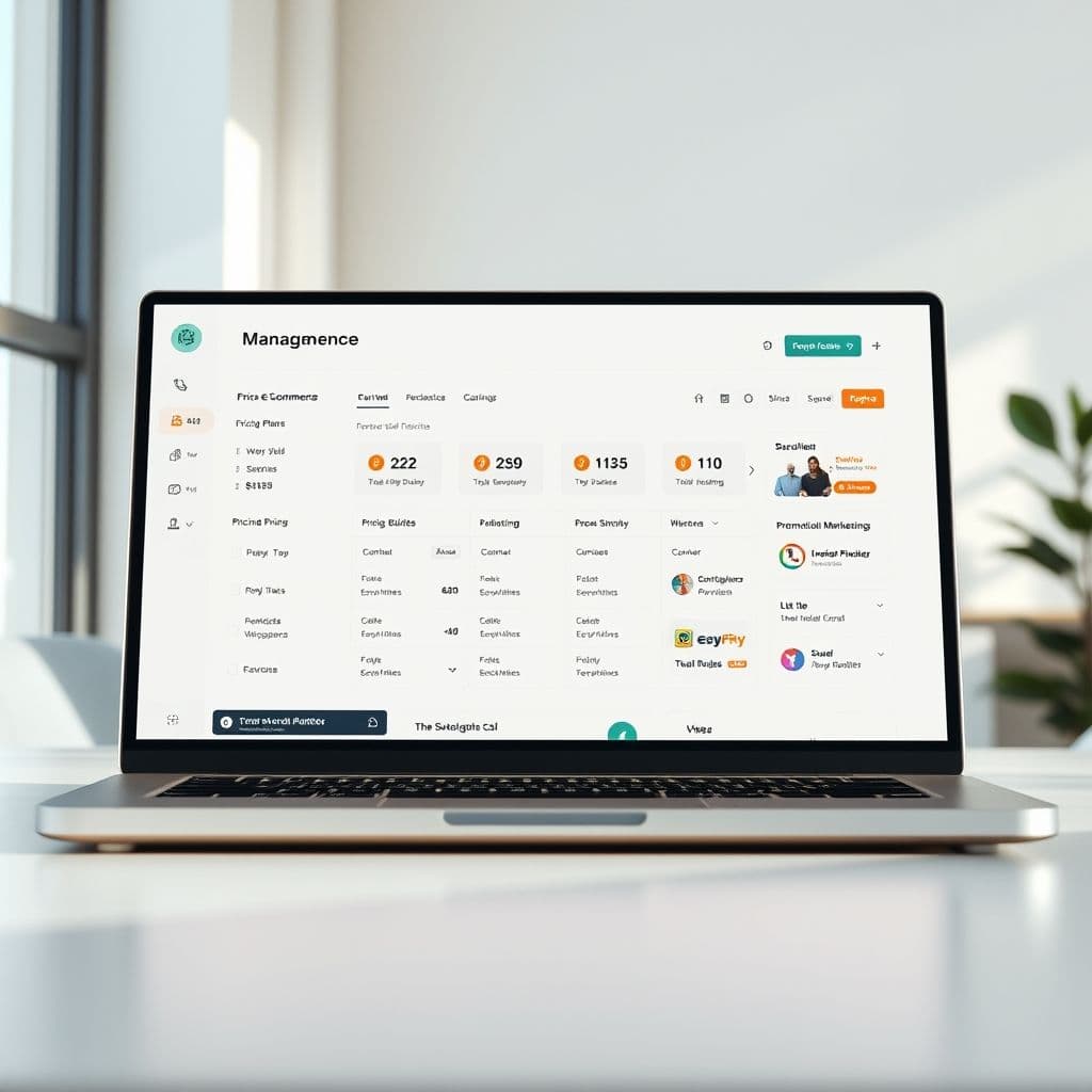 A mock-up of a clean, user-friendly e-commerce dashboard.