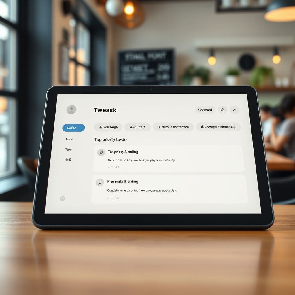 A sleek digital interface showing three prioritized tasks for the day.