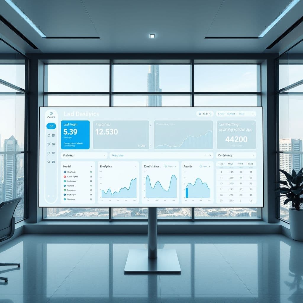 Conceptual dashboard of an automated outreach SaaS platform.