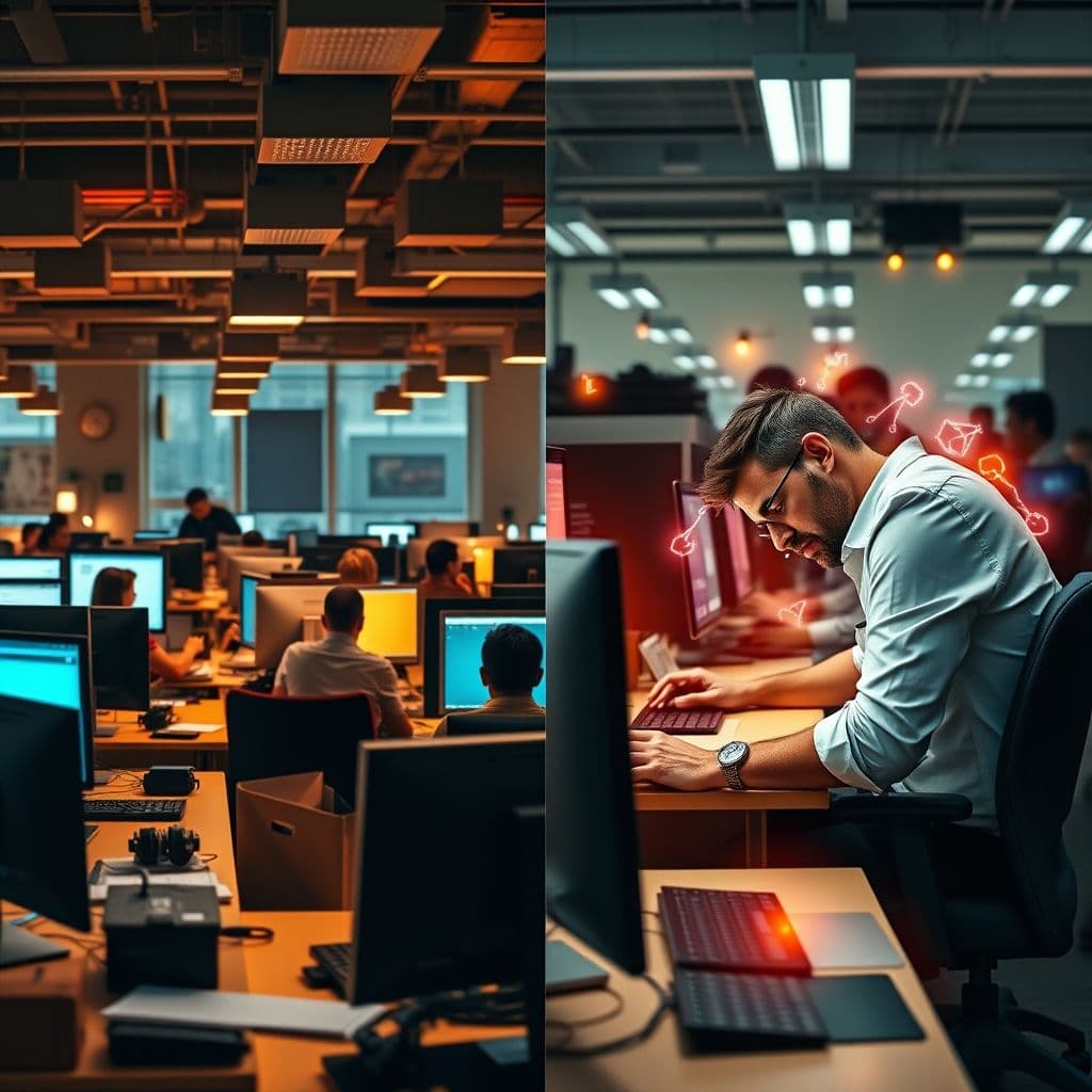 Side-by-side comparison of energized vs. drained professional