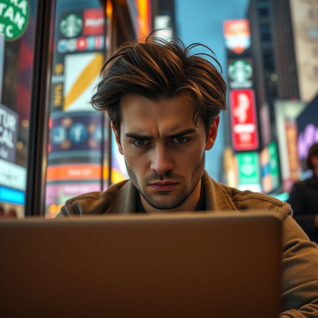 Frustrated job seeker searching for remote jobs online.