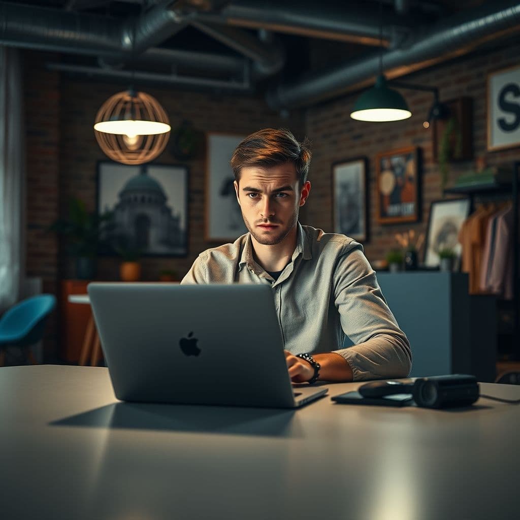 A frustrated job seeker looking at a laptop screen with remote job listings.