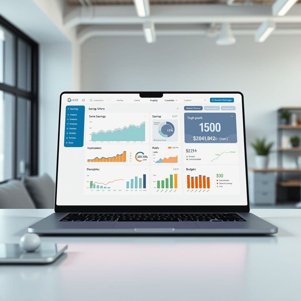 Conceptual interface of a personal finance management dashboard