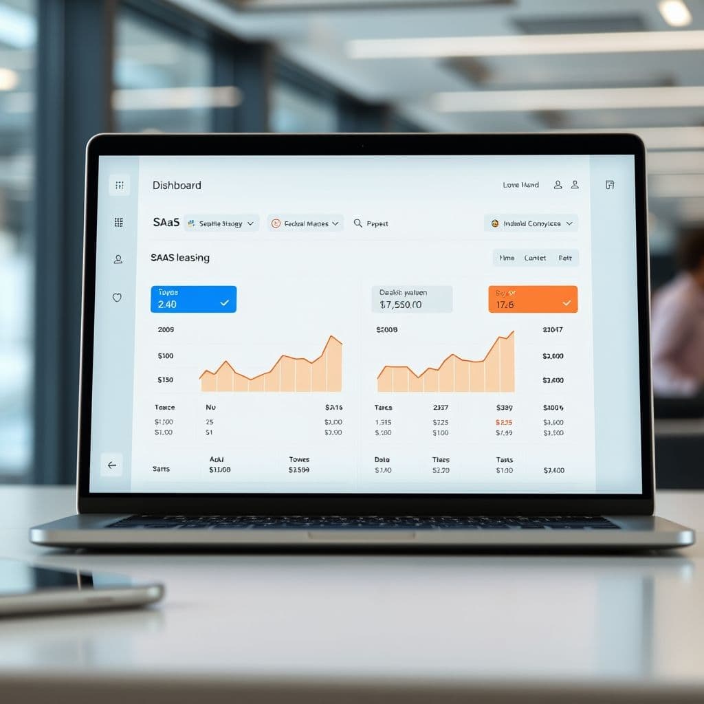 A mock-up of a SaaS dashboard comparing leasing and buying costs.