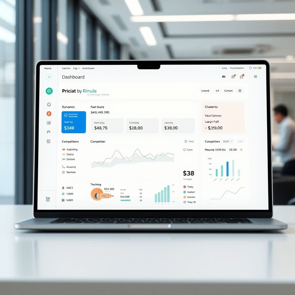 A sleek SaaS dashboard displaying pricing analytics and market trends.
