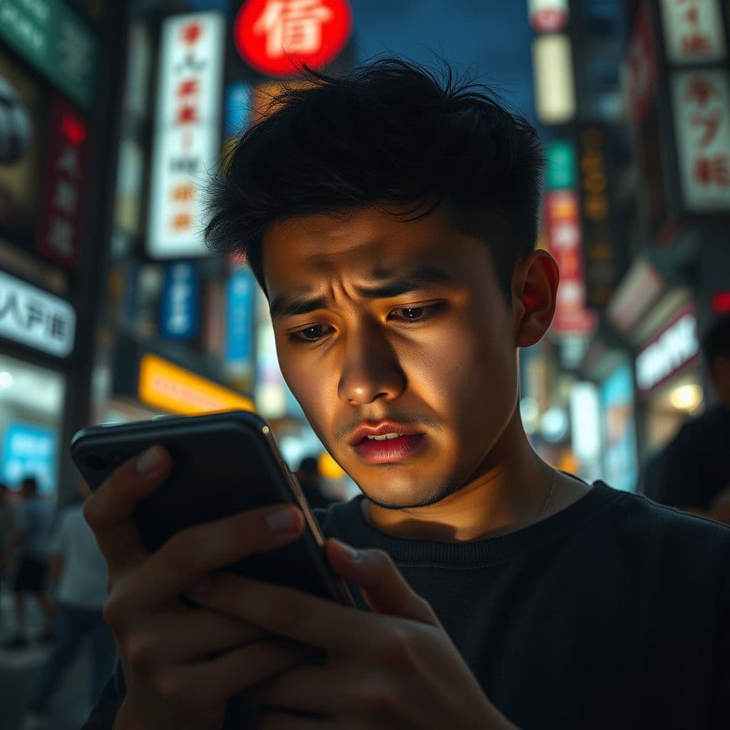 Frustrated user struggling with a budgeting app on their phone.