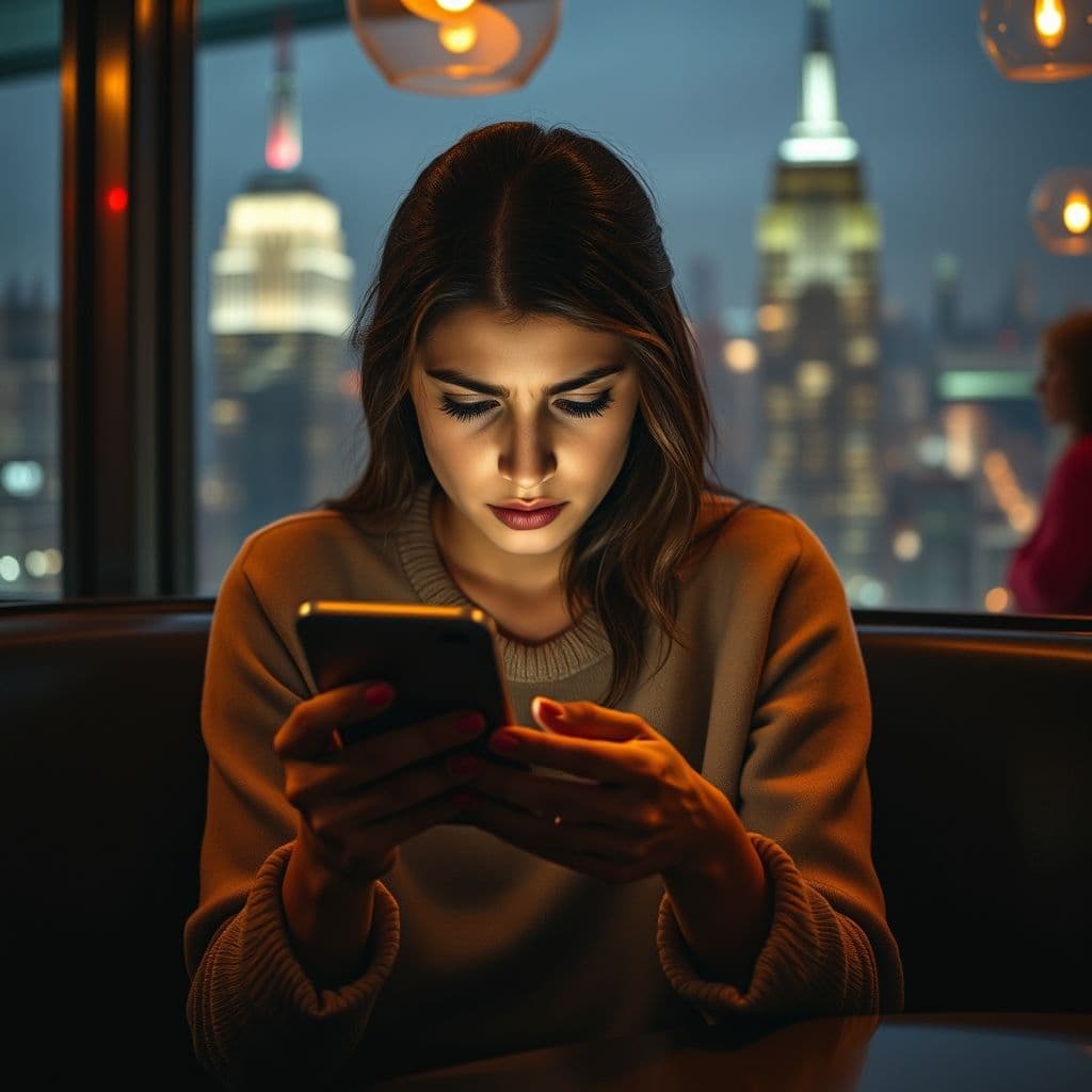 Frustrated Gen Z individual struggling with financial documents on phone