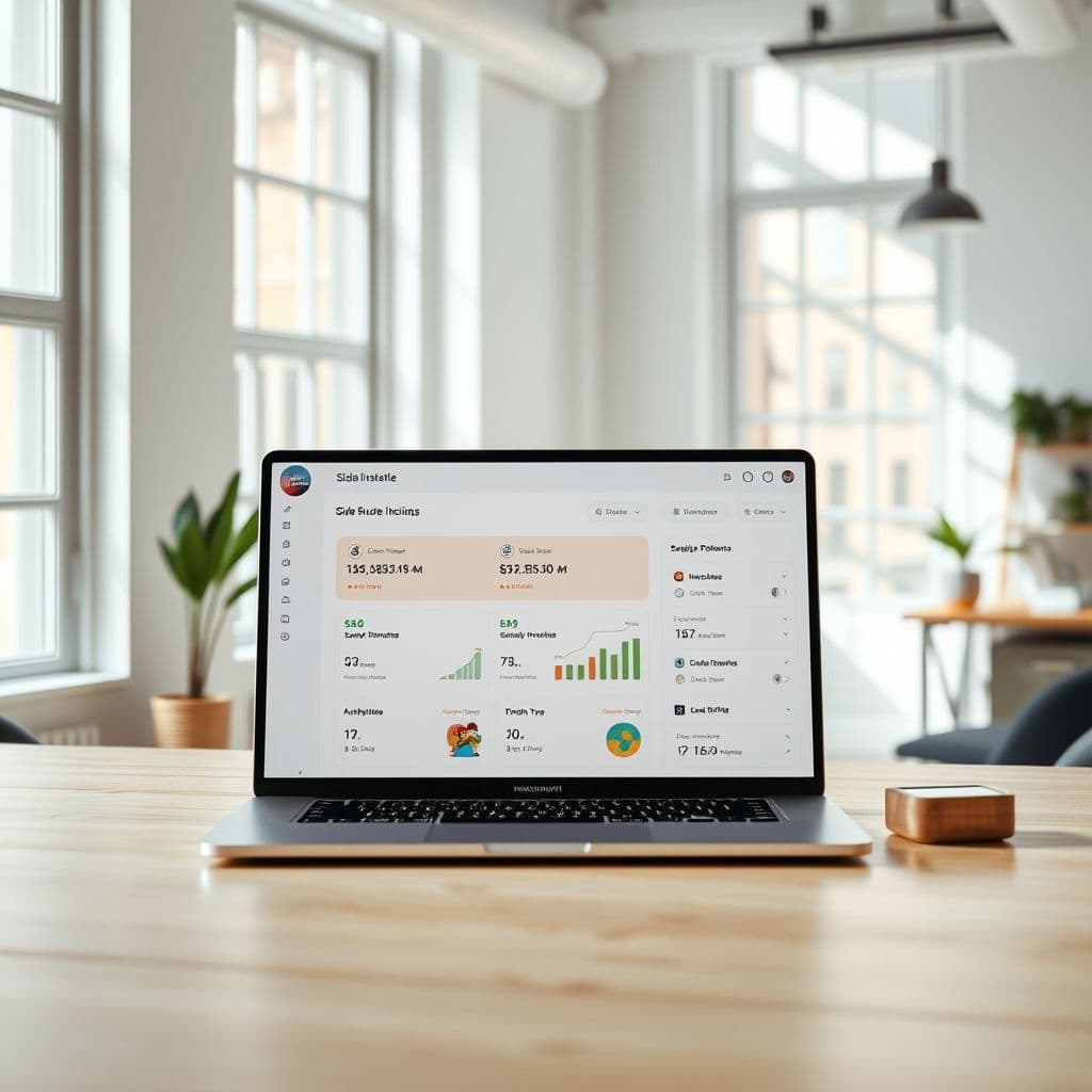 A sleek dashboard showing vetted side hustle opportunities.