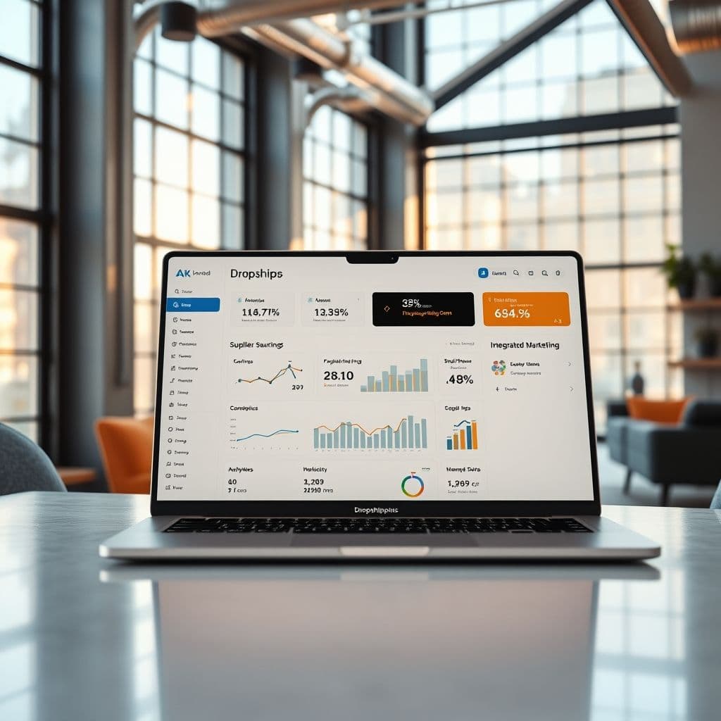 A sleek SaaS dashboard for managing a dropshipping business.