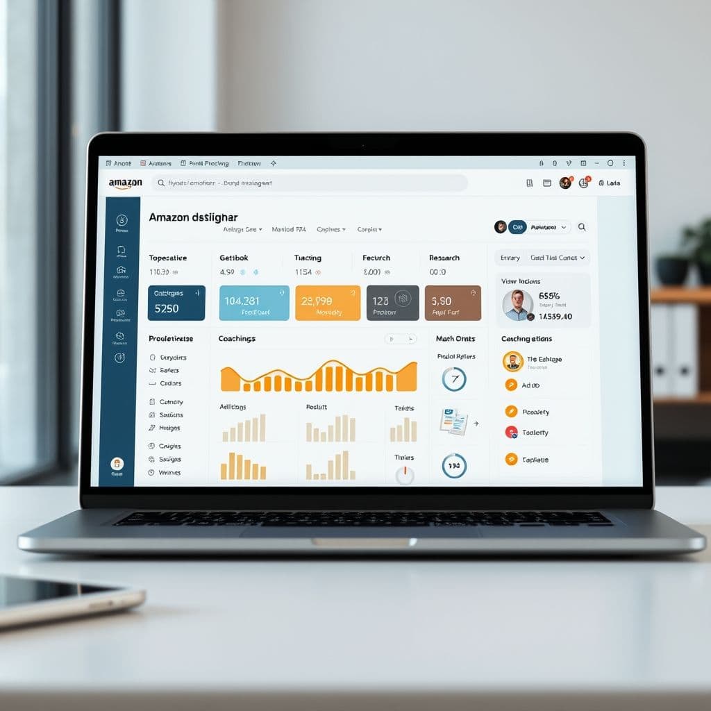 Conceptual interface of an all-in-one Amazon FBA management dashboard.