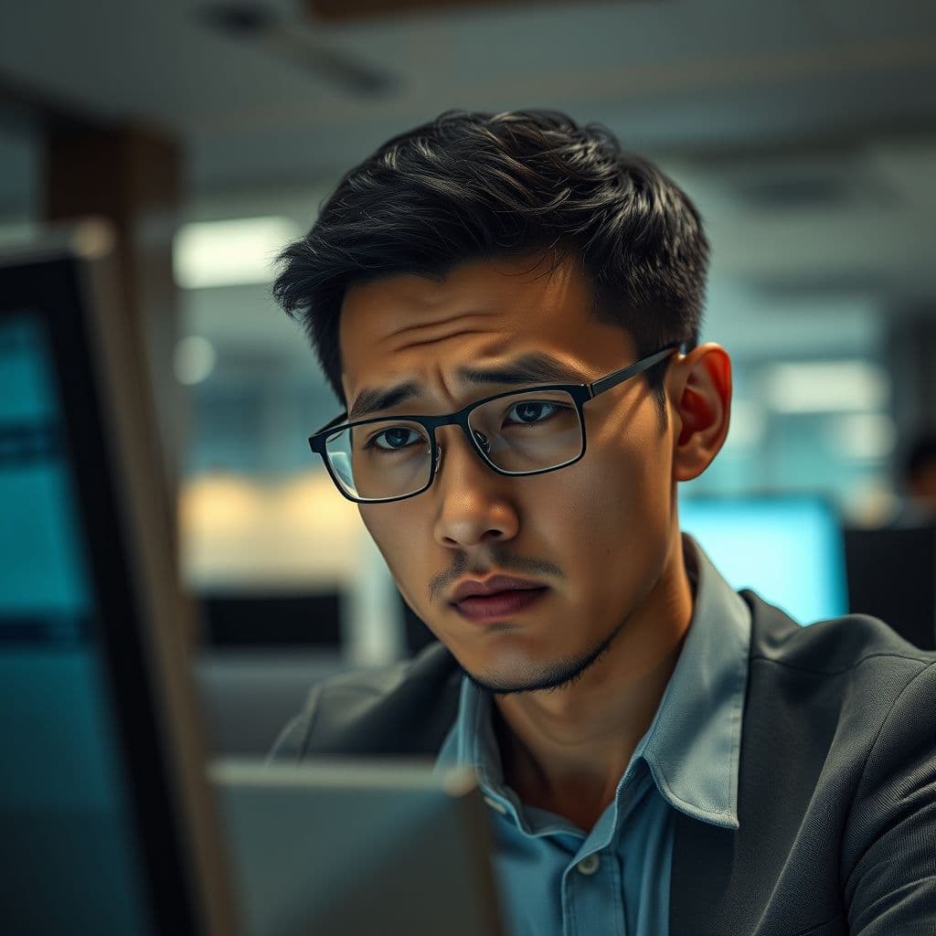 Frustrated user struggling with the new Outlook interface.