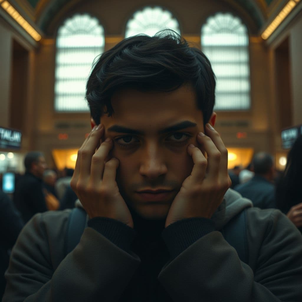 A person sitting with their head in their hands, symbolizing emotional struggle and overthinking.