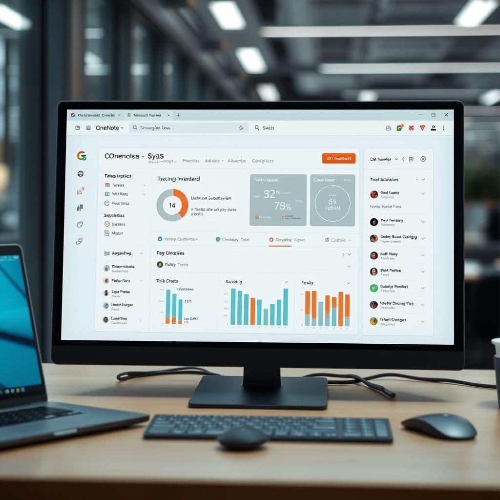 Conceptual interface of a SaaS tool enhancing OneNote.