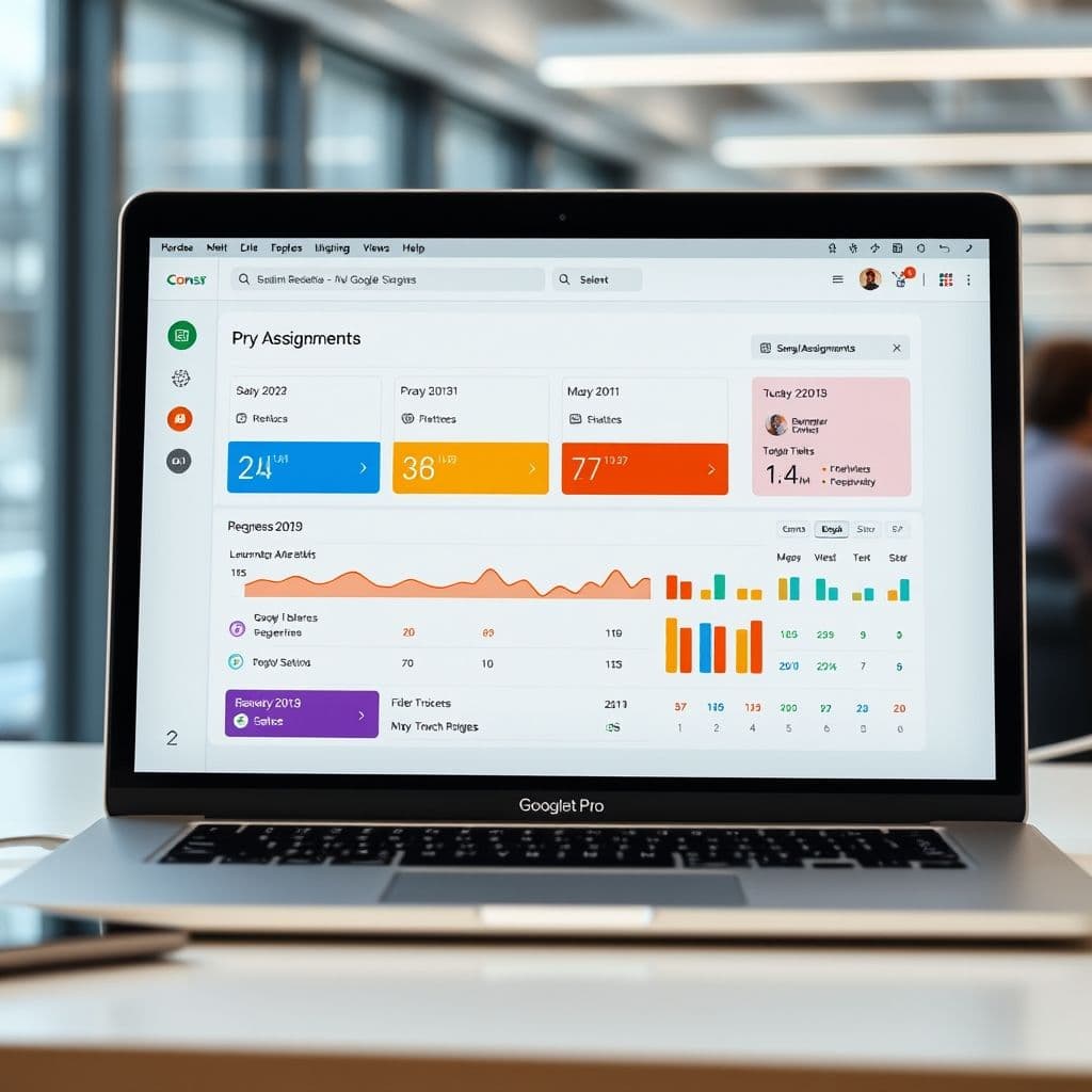A sleek digital dashboard for tracking assignments and deadlines.