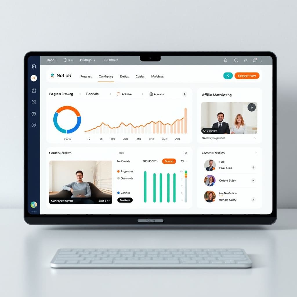 Conceptual interface of an affiliate marketing SaaS dashboard.