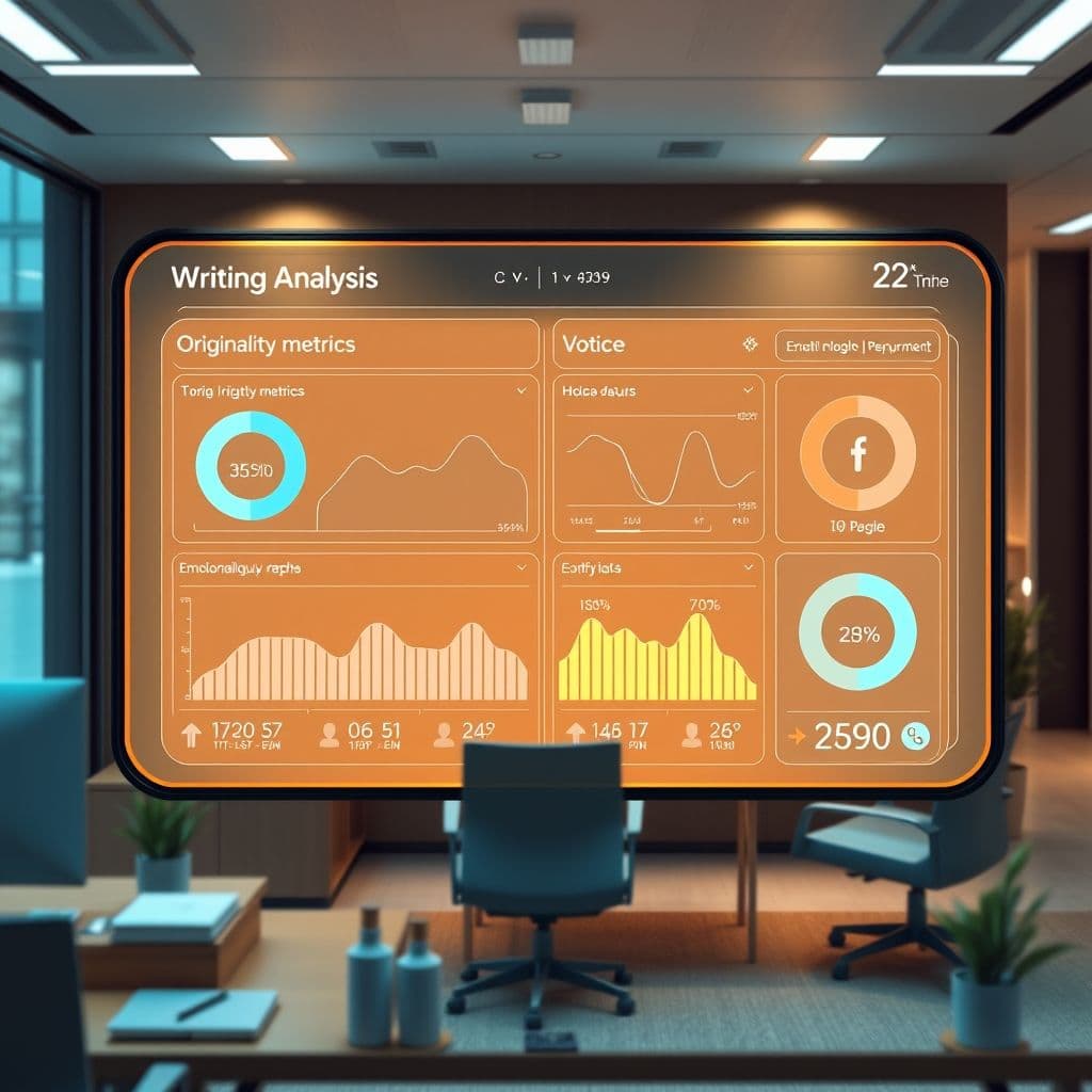 Conceptual dashboard of an AI detection tool for writers.