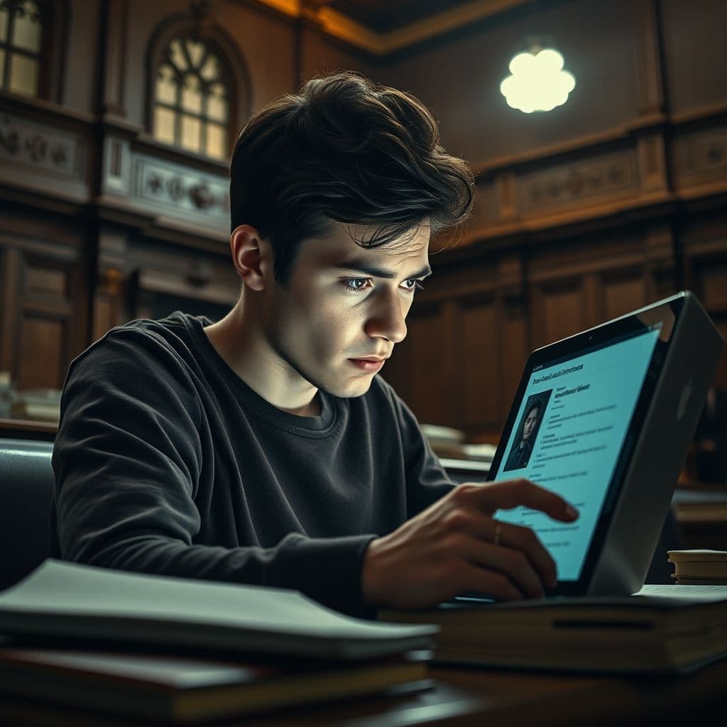 A frustrated student staring at a laptop screen showing AI detection results.
