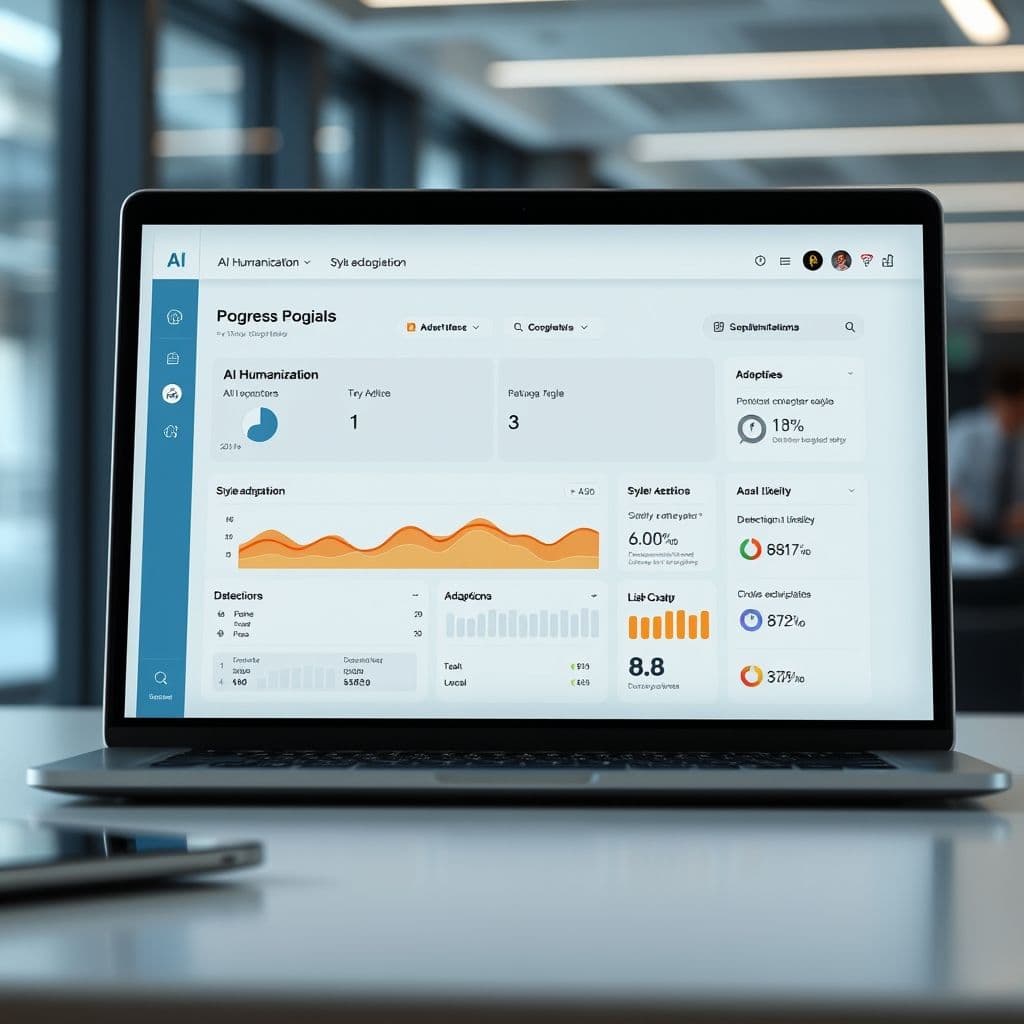 Conceptual interface of an AI humanization SaaS platform.
