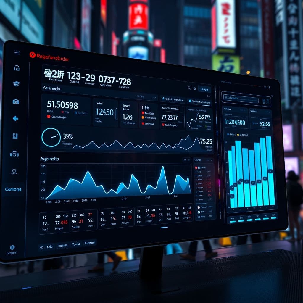 Conceptual interface of a digital product promotion SaaS dashboard.