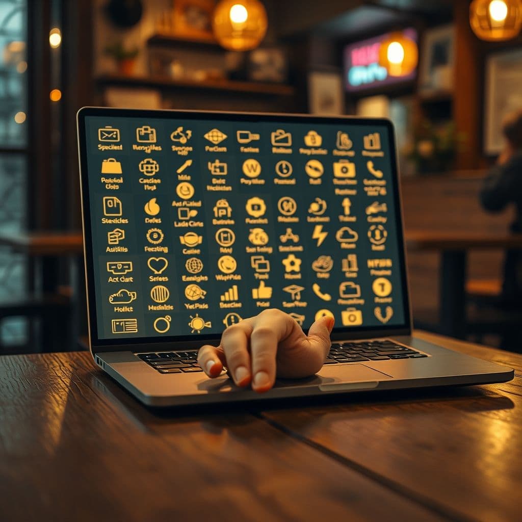 A person overwhelmed by too many niche options on their computer screen