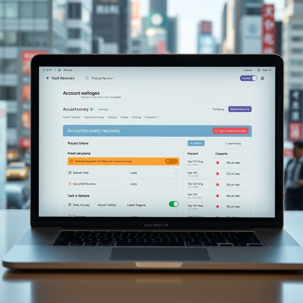 Conceptual SaaS dashboard for account recovery