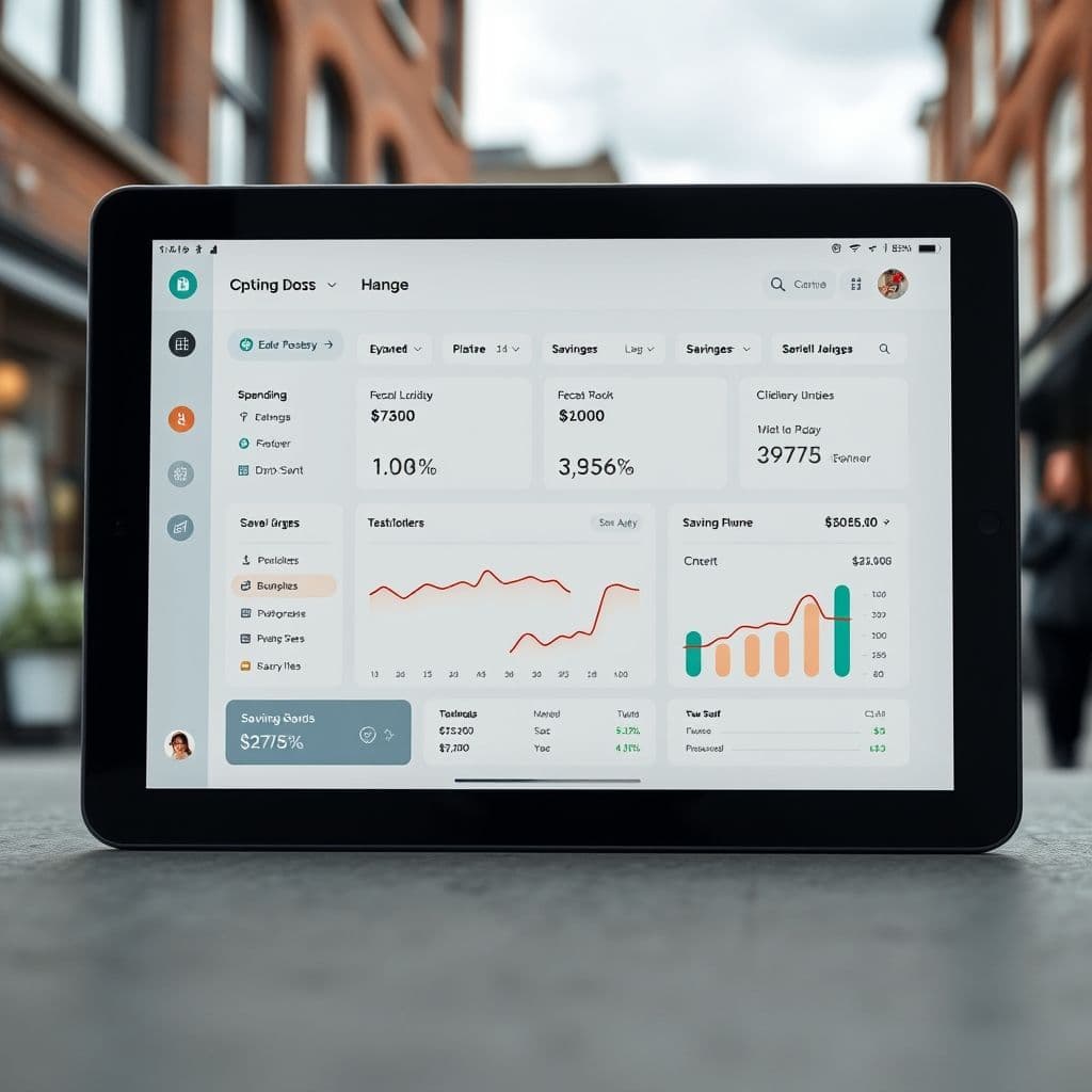 Conceptual interface of a smart finance dashboard.