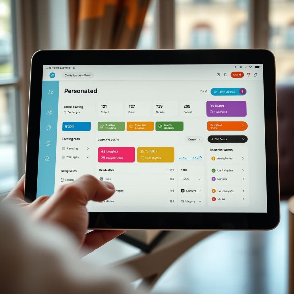 A sleek dashboard of the AI education platform.