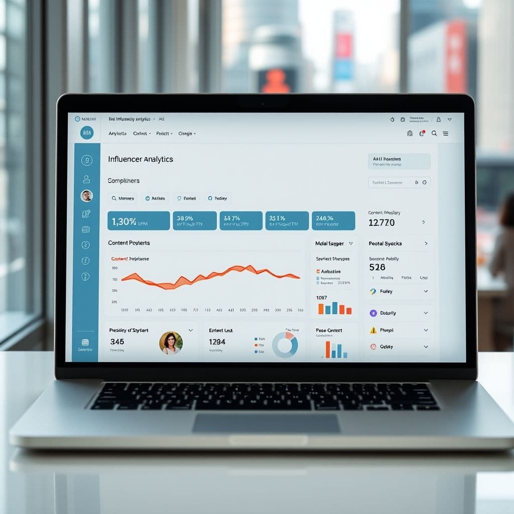 Conceptual dashboard for managing AI influencer monetization.