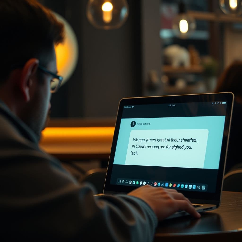 Frustrated user interacting with an overly positive AI assistant.