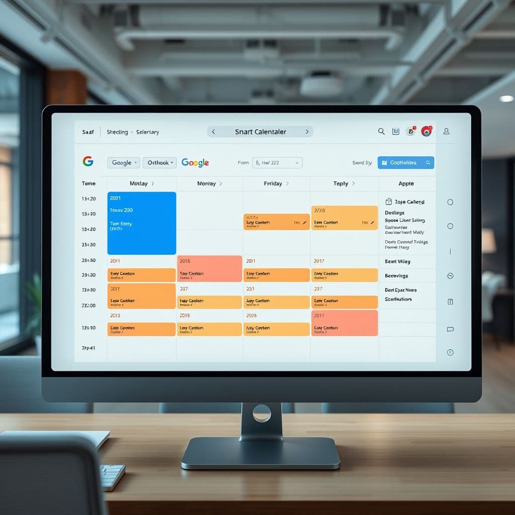 Conceptual interface of a unified calendar SaaS dashboard.