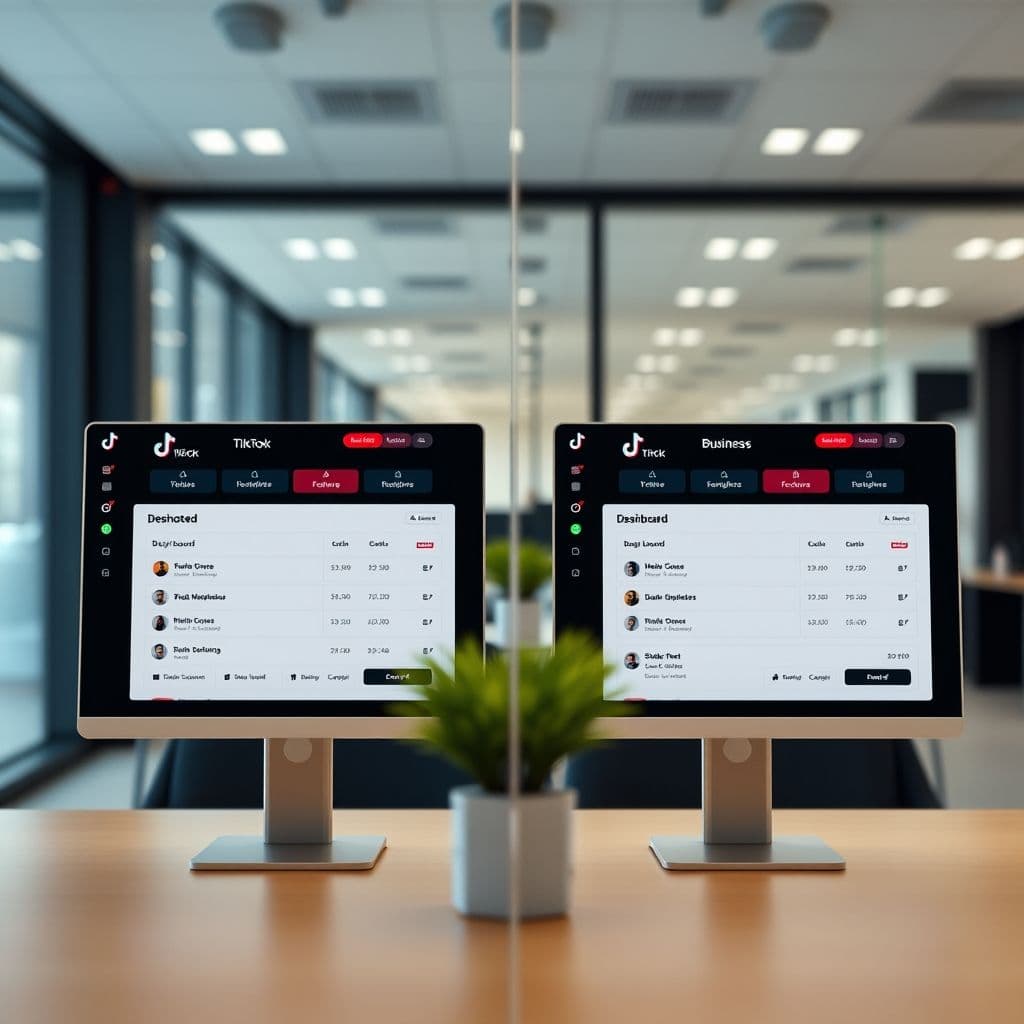 A side-by-side comparison of TikTok personal and business account features.
