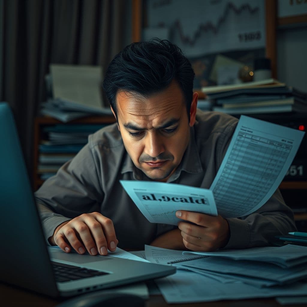 A person stressed over financial decisions during a recession.