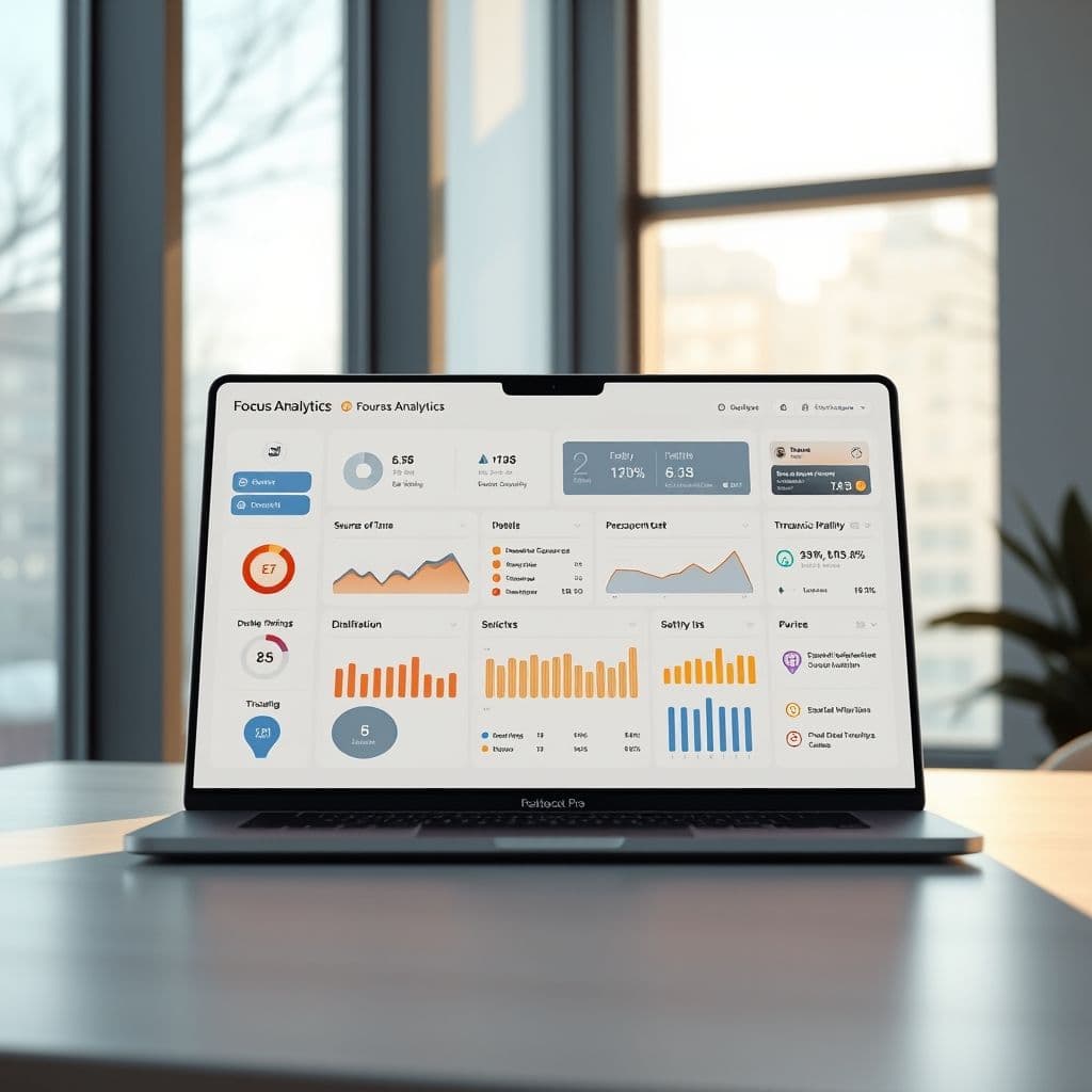 Conceptual dashboard of productivity analytics SaaS