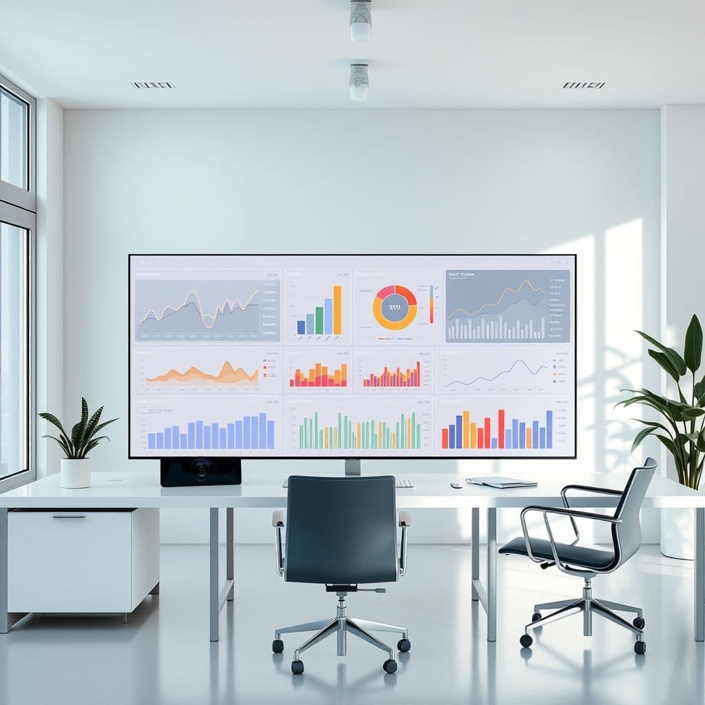 Conceptual dashboard of an AI monitoring SaaS platform.