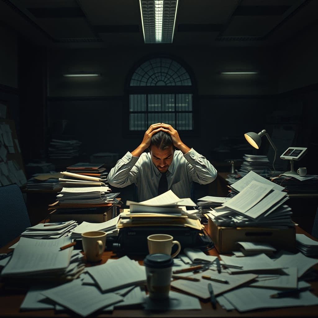 A person overwhelmed by a chaotic schedule.