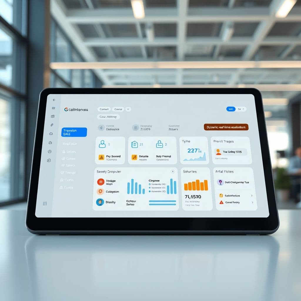 Conceptual interface of a SaaS dashboard for employee training.