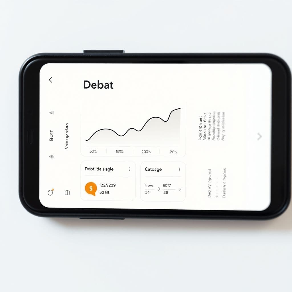 Conceptual interface of a debt management app.